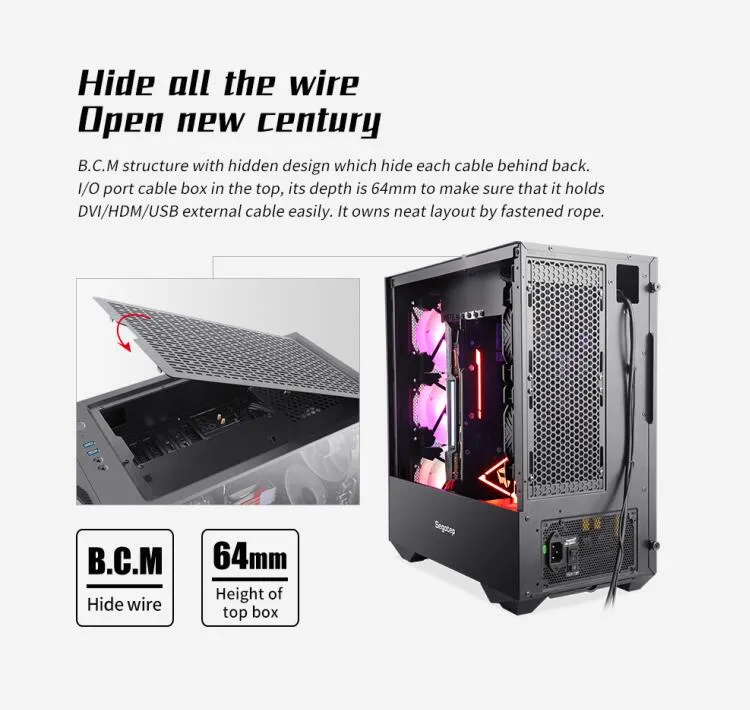 Segotep Phoenix G5 Tempered Glass Black/White MID Tower ATX RGB Computer Case