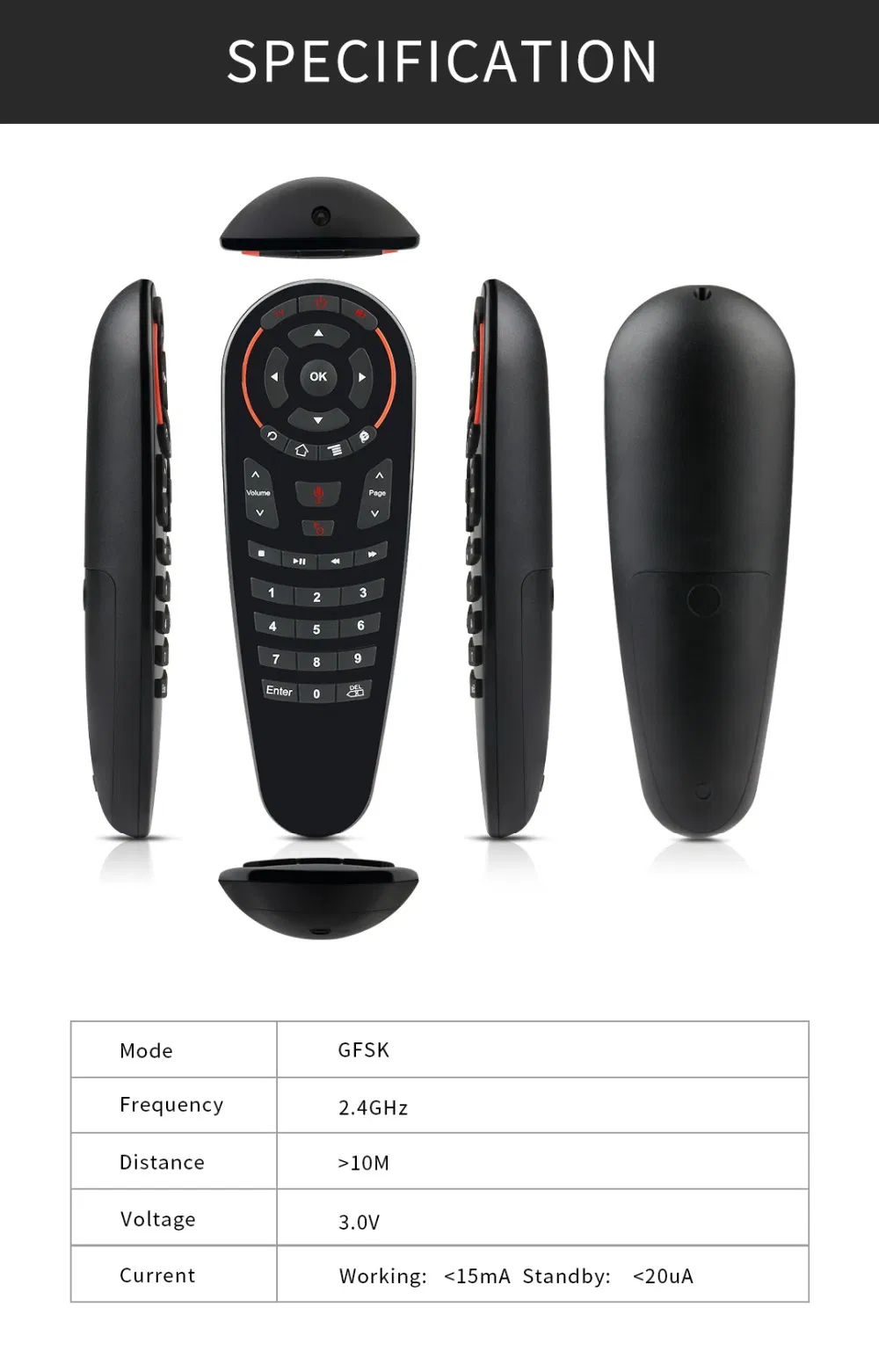Smart Voice G30s Gyroscope Gyro Air Mouse 33keys Google Voice Control Remote Control