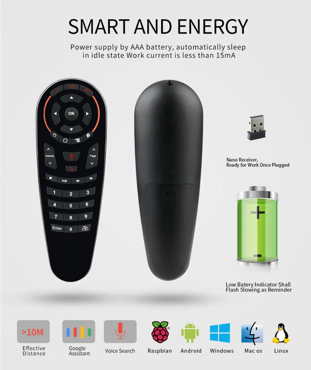 Smart Voice G30s Gyroscope Gyro Air Mouse 33keys Google Voice Control Remote Control