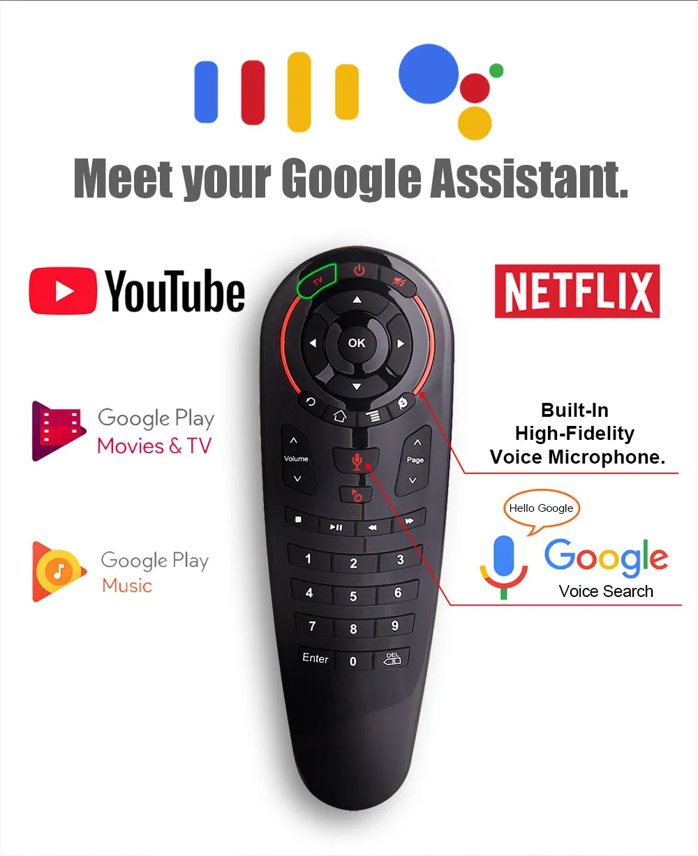 Smart Voice G30s Gyroscope Gyro Air Mouse 33keys Google Voice Control Remote Control