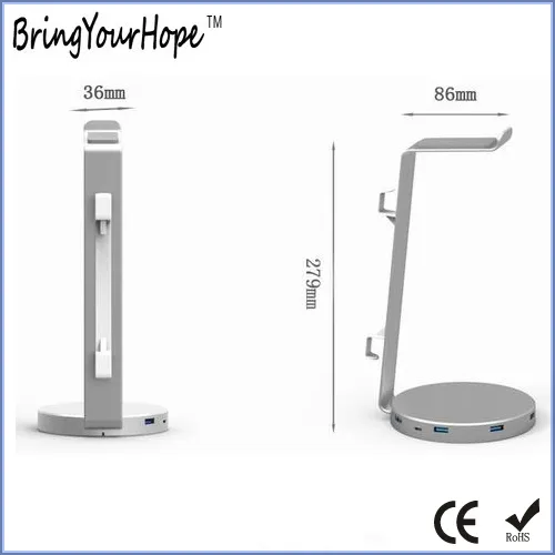 Special Design 3.0 USB Hub with Headphone Stand (XH-HUB-012)