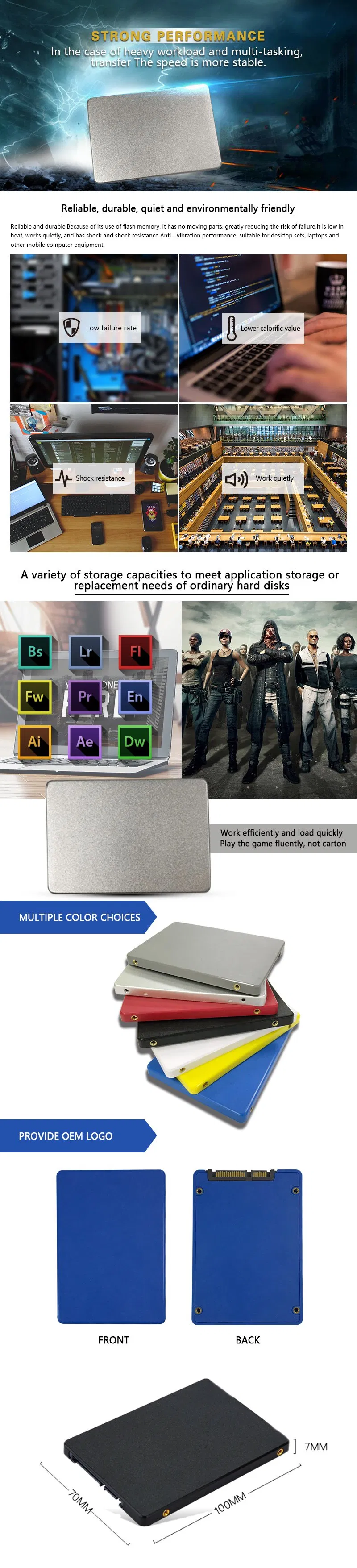 SSD 120GB/240GB/480GB SATA 3.0 High Speed Internal Solid State Hard Disk Drives