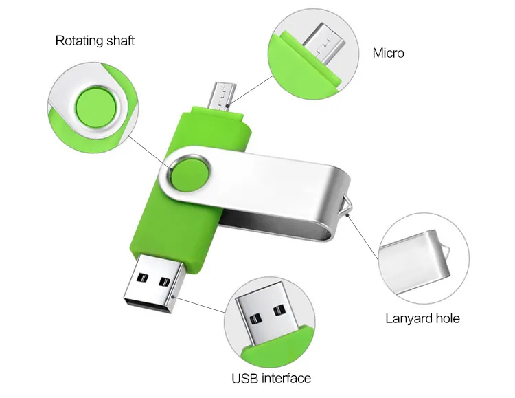 Swivel OTG USB Flash Drive for Android Mobile Phone and Computer