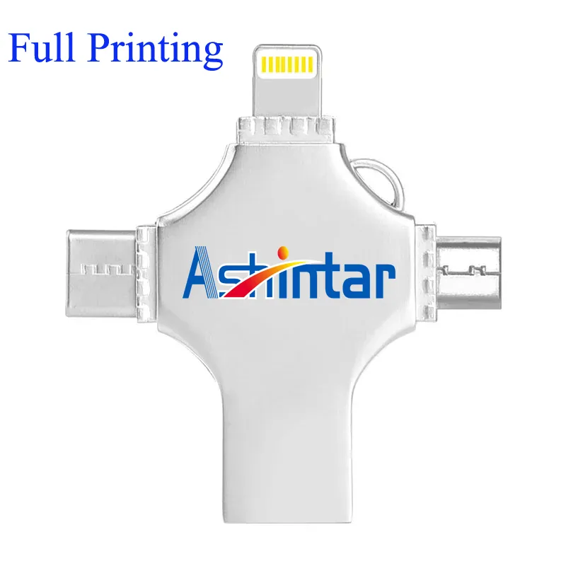 Type-C USB Flash Disk 4 in 1 Phone USB Pen Drive for iPhone & Android