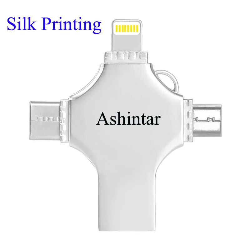 Type-C USB Flash Disk 4 in 1 Phone USB Pen Drive for iPhone & Android