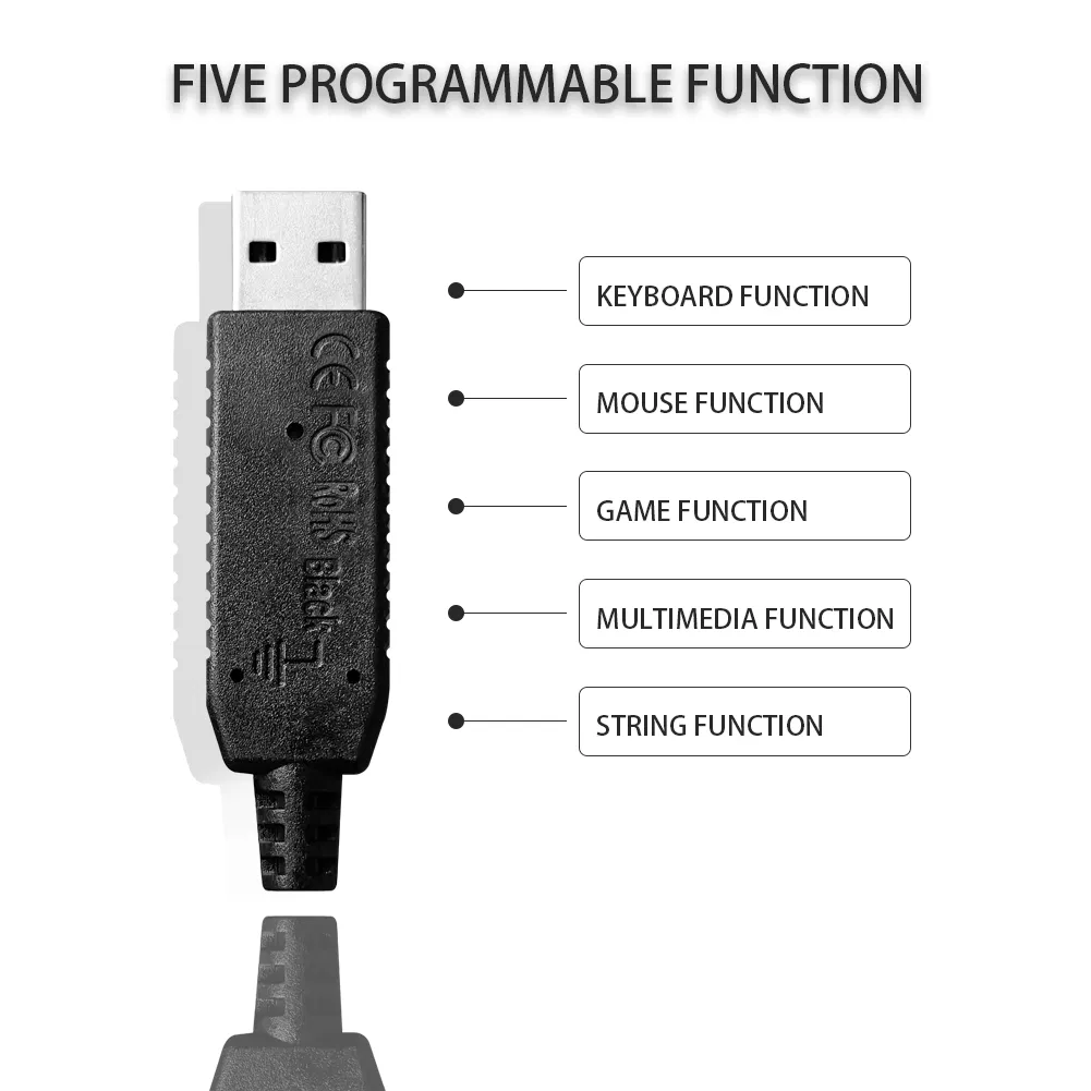 USB Switch Cable Programmable Custom Keystroke DIY One USB Keypress Simulator Solution