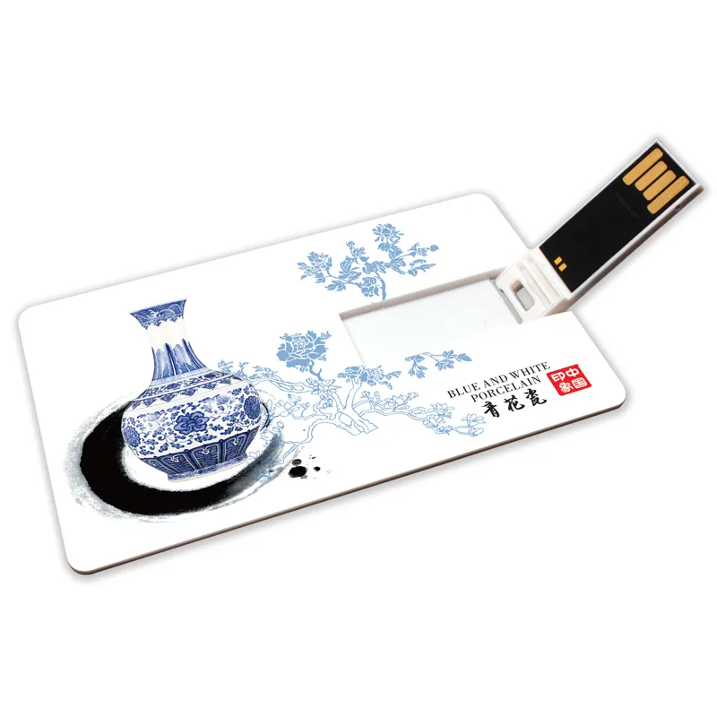 Wholesale Customize Logo Metal Credit Card Shape USB Memory Stick USB Flash Plastic Wafer USB