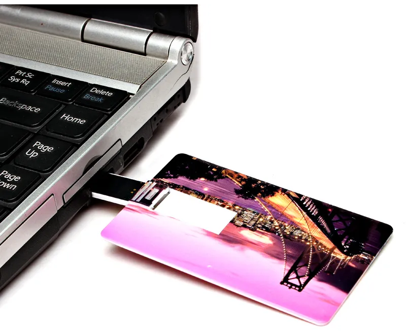 Wholesale Customize Logo Metal Credit Card Shape USB Memory Stick USB Flash Plastic Wafer USB